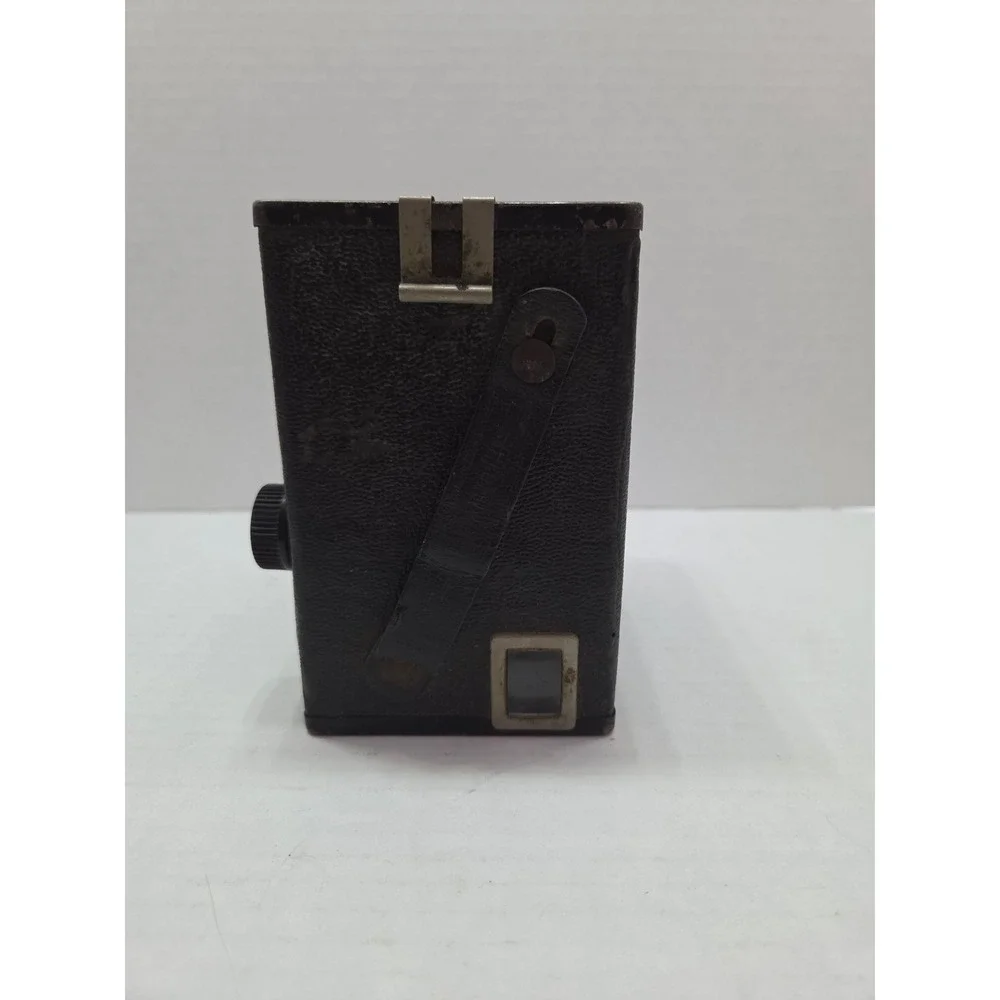 Vintage Ansco Shur-Shot Jr Box Camera Black Art Deco 120 Mid-Century UNTESTED